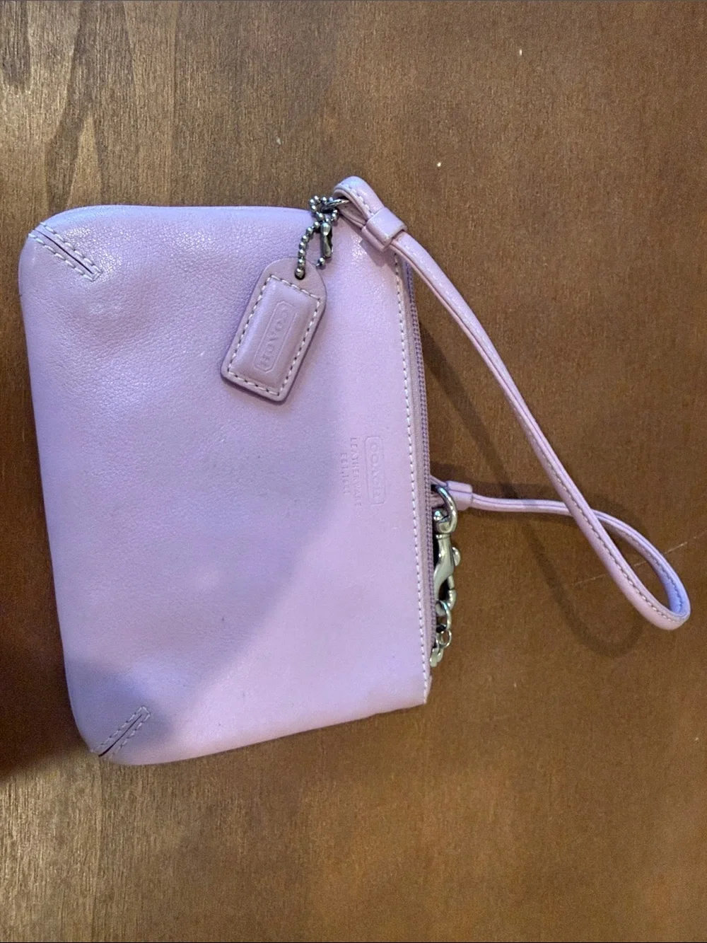 Coach lavender purple Lilac Leather Wristlet with Tag